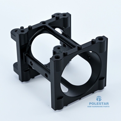 Aluminum 7075 CNC Motor Mount Brackets Vibration Isolation Black Anodizing